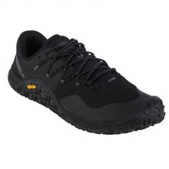 Buty trekkingowe męskie Merrell Trail Glove 7. Czarne buty trekkingowe męskie Merrell, bez wzorów, z gumy, bez zapięcia, do biegania. Za 549.99 zł.