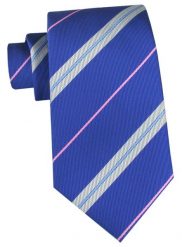 Klasyczny Krawat Klubowy - Alties - Niebieski, Prążek. Niebieskie krawaty i muchy męskie Alties, bez wzorów, z tkaniny, eleganckie. Za 49.00 zł.