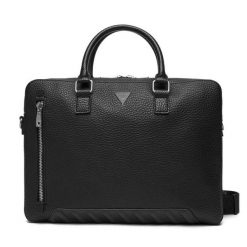 Torba na laptopa Guess. Czarne torby na laptopa męskie Guess, z aplikacjami, małe. Za 449.99 zł.