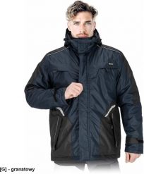 LH-ASTRAL-LJ - Kurtka ochronna ocieplana w wersji przedłużanej męska stójka odsuwany kaptur rękawy zakończone zapięciem na rzep elementy odblaskowe M. Brązowe kurtki męskie Reis, m, bez wzorów, bez ramiączek, bez kaptura. Za 236.46 zł.