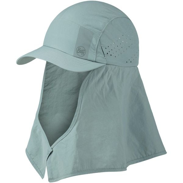 Czapka z daszkiem BUFF DESERT CAP SOLID. Niebieskie czapki męskie Buff, bez wzorów, sportowe. Za 193.99 zł.