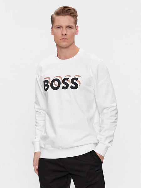 Boss Bluza Soleri 07 50507939 Biały Regular Fit. Białe bluzy nierozpinane męskie Boss, m, bez wzorów, z bawełny, bez ramiączek, bez kaptura. Za 479.99 zł.