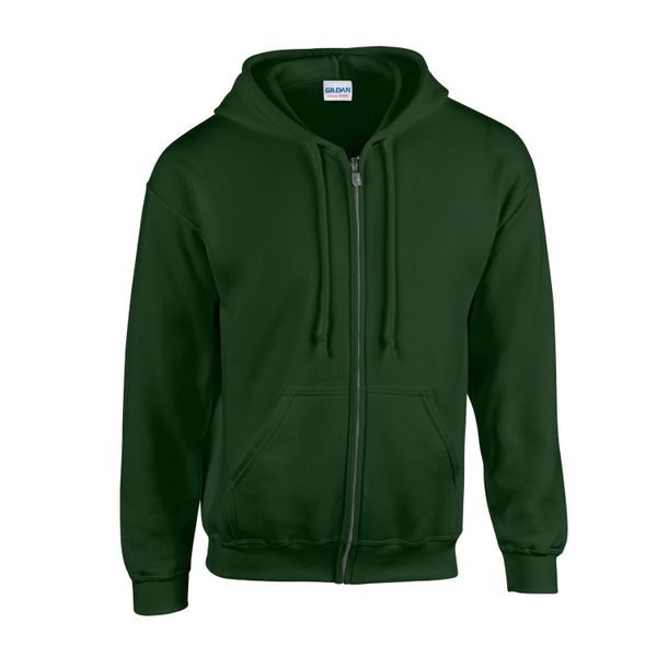 Bluza Z Kapturem Dla Dorosłych Unisex Heavy Blend Full Zip. Czerwone bluzy nierozpinane męskie GILDAN, l, bez wzorów, z kapturem. Za 121.99 zł.