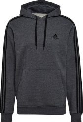 Adidas Bluza męska adidas Essentials Fleece 3-Stripes Hoodie ciemnoszara GK9082. Szare bluzy nierozpinane męskie ADIDAS, m, bez wzorów, bez ramiączek, bez kaptura. Za 222.25 zł.