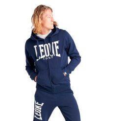 Męska zapinana na zamek bluza z kapturem Leone 1947 Apparel. Niebieskie bluzy z kapturem męskie LEONE 1947 APPAREL, l, bez wzorów, z tkaniny, z kapturem. W wyprzedaży za 154.80 zł.