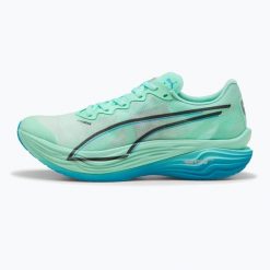 Buty do biegania męskie PUMA Deviate Nitro Elite 3. Niebieskie buty do biegania męskie Puma, bez wzorów, bez zapięcia, do biegania. Za 978.05 zł.