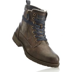 Kozaki sznurowane Mustang bonprix brązowy. Buty zimowe męskie marki bonprix. Za 159.99 zł.