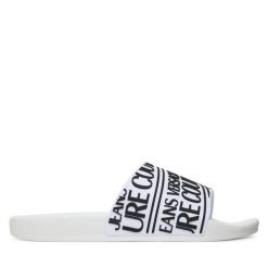 Klapki Versace Jeans Couture. Białe klapki i japonki męskie Versace Jeans Couture, bez wzorów, z jeansu. Za 329.99 zł.