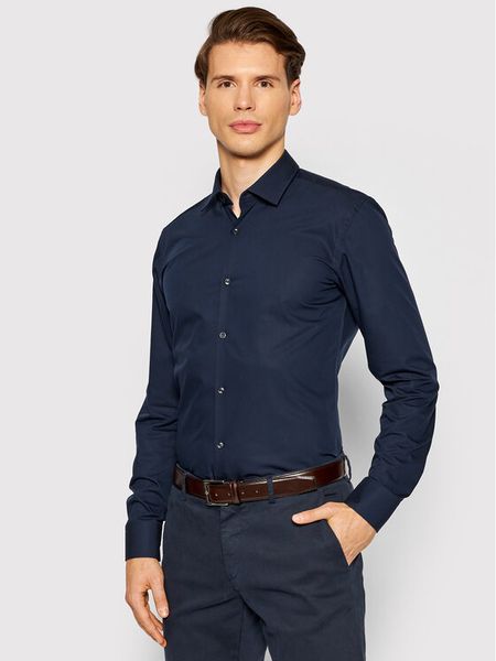 Hugo Koszula C-Jenno 50289499 Granatowy Slim Fit. Niebieskie koszule męskie Hugo, m, bez wzorów, z bawełny, bez kołnierzyka, bez ramiączek. Za 219.99 zł.