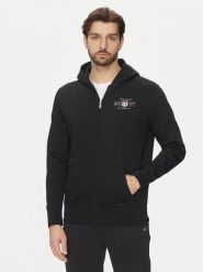 Gant Bluza Graphic 2044015 Czarny Regular Fit. Czarne bluzy rozpinane męskie Gant, m, bez wzorów, z bawełny, bez ramiączek, bez kaptura. Za 399.99 zł.