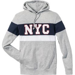 Bluza z kapturem Slim Fit bonprix jasnoszary melanż. Bluzy z kapturem męskie bonprix. Za 79.99 zł.