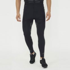 Legginsy techniczne do intensywnego treningu D-TECH. Czarne legginsy męskie Legea, bez wzorów, ze skóry, na fitness i siłownię. W wyprzedaży za 76.50 zł.