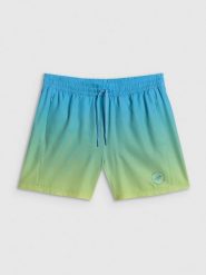 4F Spodenki plażowe boardshorty męskie - niebieskie S. Niebieskie szorty męskie 4f, bez wzorów, z materiału. Za 99.99 zł.