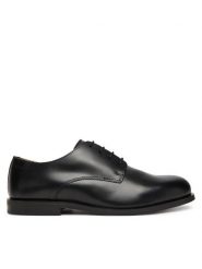 Calvin Klein Półbuty Ess Rubber Derby Lth HM0HM02056 Czarny. Czarne eleganckie półbuty męskie Calvin Klein, ze skóry, wizytowe, bez obcasa, bez zapięcia. Za 469.99 zł.