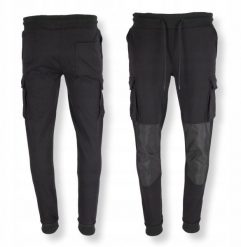 Spodnie dresowe czarne, rozm XL, gramatura 300g/m2. Czarne długie spodnie sportowe męskie Reis, bez wzorów, z dresówki. Za 111.79 zł.