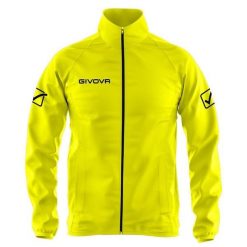 Kurtka Givova Rain Basico Fluo pomarańczowa. Żółte kurtki męskie Givova, m, bez wzorów, sportowe, bez ramiączek, bez kaptura. Za 83.34 zł.