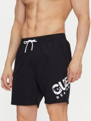 Guess Szorty kąpielowe F5GT27 WG2E2 Czarny Regular Fit. Czarne kąpielówki męskie Guess, m, z aplikacjami, z syntetyku. Za 159.99 zł.