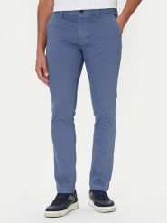 BOSS Chinosy 50547865 Niebieski Slim Fit. Niebieskie eleganckie spodnie męskie Boss, bez wzorów, z bawełny. Za 419.99 zł.