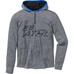 Bluza funkcyjna z kapturem Slim Fit bonprix szary melanż. Bluzy nierozpinane męskie marki bonprix. Za 59.99 zł.