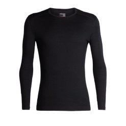 Koszulka Termoaktywna Męska Icebreaker 200 Oasis LS Crewe. Czarne bielizna termoaktywna męska Icebreaker, m, bez wzorów, bez ramiączek. Za 409.95 zł.