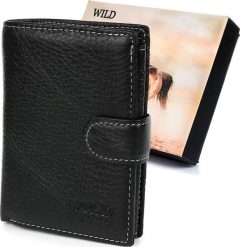 Wild Portfel skórzany męski duży Wild Horse czarny RFiD I42. Czarne portfele męskie Wild, bez wzorów. Za 59.99 zł.