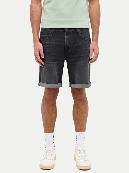 Mustang Szorty jeansowe Washington 1016453 Czarny Straight Fit. Czarne szorty męskie Mustang, bez wzorów, z bawełny. Za 169.99 zł.