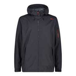 Kurtka przeciwdeszczowa z kapturem CMP. Czarne kurtki męskie CMP, xl, bez wzorów, sportowe, bez ramiączek, z kapturem. Za 340.00 zł.