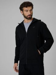 4F Bluza dresowa regular z kapturem męska - czarna XXL. Czarne bluzy z kapturem męskie 4f, m, bez wzorów, z bawełny, z kapturem. Za 169.99 zł.
