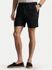 Polo Ralph Lauren Szorty materiałowe 710P08205504 Czarny Regular Fit. Czarne szorty męskie Polo Ralph Lauren, bez wzorów, ze lnu. Za 728.99 zł.
