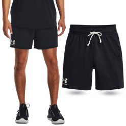 Spodenki fitness męskie UNDER ARMOUR Rival Terry 6" Shorts Szorty. Czarne szorty sportowe męskie Under Armour, bez wzorów. Za 169.99 zł.