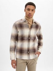 Drykorn Męska koszula casual - Dieggo Mężczyźni Comfort Fit Bawełna brązowy|beżowy w kratkę, L. Brązowe koszule męskie DRYKORN, l, bez wzorów, z bawełny, bez kołnierzyka, bez ramiączek. Za 749.95 zł.