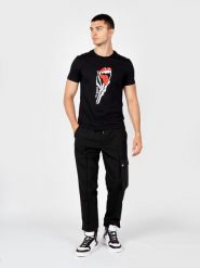 Les Hommes T-Shirt "Tongue Prank" | LBT1003700P | Mężczyzna | Czarny. Czarne t-shirty męskie Les Hommes, m, bez wzorów, z bawełny, bez kołnierzyka, bez ramiączek. W wyprzedaży za 349.00 zł.
