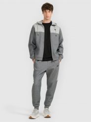 4F Spodnie dresowe joggery męskie - szare L. Szare spodnie dresowe męskie 4f, bez wzorów, z dresówki. Za 159.99 zł.