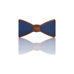 Cosmic – Drewniana Mucha Granatowa w Kropki. Niebieskie krawaty i muchy męskie Woodenlife, w kropki, z bawełny. Za 99.00 zł.