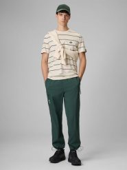 4F Spodnie casual joggery męskie - zielone XL. Zielone spodnie na co dzień męskie 4f, bez wzorów, z tkaniny, casualowe. Za 249.99 zł.