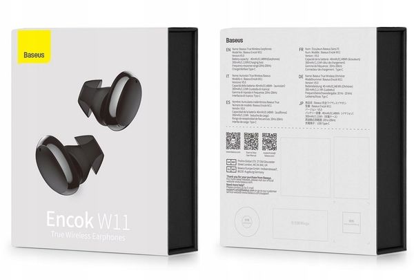 Słuchawki Baseus Słuchawki bezprzewodowe Baseus Encok W11 Dokanałowe Bluetooth 5.0 Czarne. Czarne słuchawki bluetooth Baseus. Za 351.98 zł.