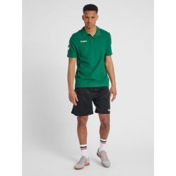 Koszulka tenisowa polo męska Hummel Go Cotton Polo. Zielone koszulki polo męskie HUMMEL, m, bez wzorów, sportowe, bez kołnierzyka, bez ramiączek. Za 99.00 zł.