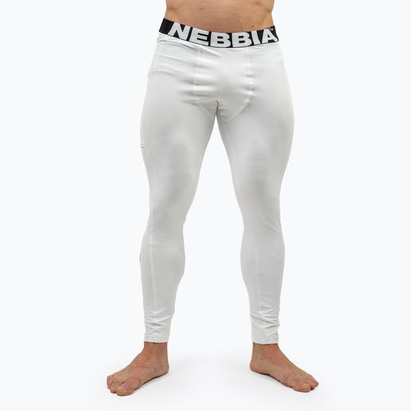 Legginsy NEBBIA Discipline. Białe legginsy męskie Nebbia, bez wzorów, na fitness i siłownię. Za 139.99 zł.