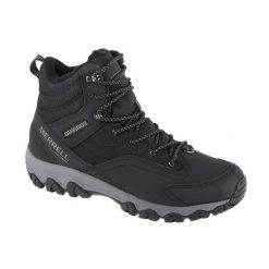 Buty trekkingowe męskie Merrell Thermo Akita Mid WP. Szare buty zimowe męskie Merrell, bez wzorów, z materiału, sportowe, za kostkę, bez obcasa, bez zapięcia. Za 587.00 zł.