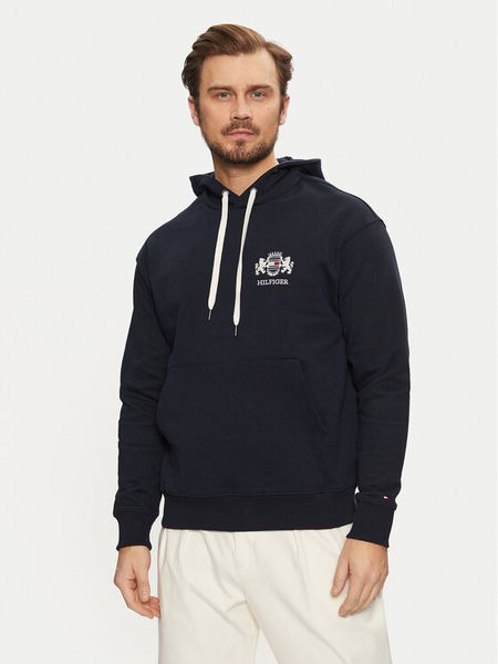 Tommy Hilfiger Bluza MW0MW37462 Granatowy Regular Fit. Niebieskie bluzy nierozpinane męskie Tommy Hilfiger, m, bez wzorów, z bawełny, bez ramiączek, bez kaptura. Za 389.99 zł.