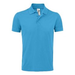 Męska Koszulka Polo Prime. Niebieskie koszulki polo męskie SOL'S, m, bez wzorów, sportowe, bez kołnierzyka, bez ramiączek. Za 84.99 zł.