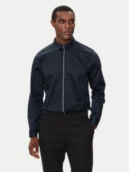Armani Exchange Koszula 6DZC27 ZNZRZ 1510 Granatowy Slim Fit. Niebieskie koszule męskie Armani Exchange, m, bez wzorów, z bawełny, bez kołnierzyka, bez ramiączek. Za 369.99 zł.