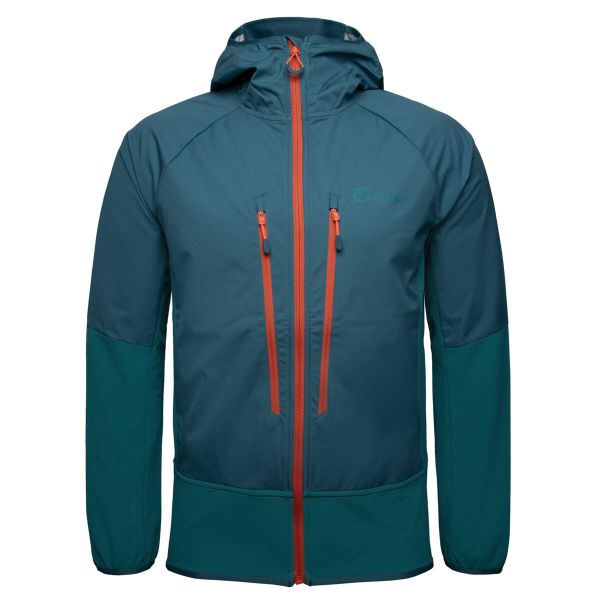 Kurtka softshell męska Jack Wolfskin Alpspitze Hoody. Niebieskie kurtki męskie Jack Wolfskin, m, bez wzorów, z softshellu, sportowe, bez ramiączek, bez kaptura. W wyprzedaży za 807.30 zł.