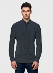 PAKO LORENTE – Koszula męska we wzór geometryczny. Czarne koszule męskie Pako Lorente, na wiosnę, m, bez wzorów, z elastanu, bez kołnierzyka, bez ramiączek. Za 299.99 zł.