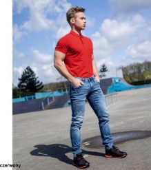 Ardon ARDONZIDYN - Męska koszulka polo z wstępnie pranej bawełny odporniejszej na blaknięcie kolorów materiał z silikonowym - niebieski S. Niebieskie koszulki polo męskie Ardon, m, bez wzorów, z bawełny, bez kołnierzyka, bez ramiączek. Za 45.64 zł.