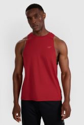 4F Tank top treningowy szybkoschnący męski - czerwony XXL. Czerwone t-shirty sportowe męskie 4f, m, bez wzorów, z dzianiny, klasyczne, bez ramiączek. Za 99.99 zł.