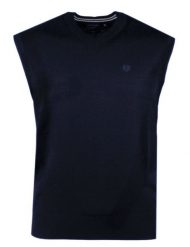 Wełniana Kamizelka - Pako Jeans - Granatowa. Niebieskie kardigany męskie Pako Jeans, m, bez wzorów, z jeansu, bez ramiączek. Za 145.00 zł.