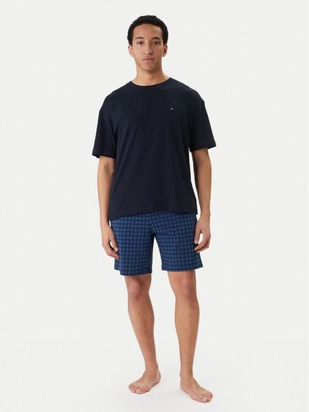 Tommy Hilfiger Piżama UM0UM03834 Granatowy Regular Fit. Niebieskie piżamy męskie Tommy Hilfiger, m, bez wzorów, z bawełny, bez kołnierzyka, bez ramiączek. Za 289.99 zł.