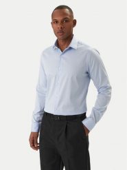 Calvin Klein Koszula LV019EU128 Błękitny Slim Fit. Niebieskie koszule męskie Calvin Klein, m, bez wzorów, z bawełny, bez kołnierzyka, bez ramiączek. Za 369.99 zł.