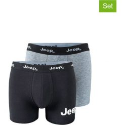 Bokserki (2 szt.) w kolorze czarno-szarym. Czarne bokserki męskie Jeep, m, bez wzorów. W wyprzedaży za 47.95 zł.